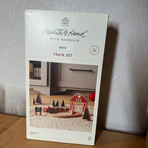 Hearth & Hand with Magnolia Toy Christmas Tree Farm Train Playset 23 piece - Picture 4 of 5